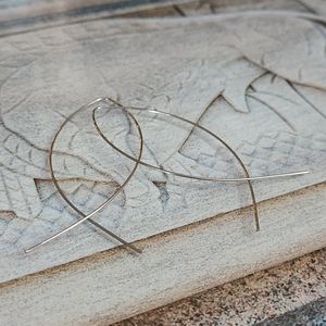 Simple silver thread earrings